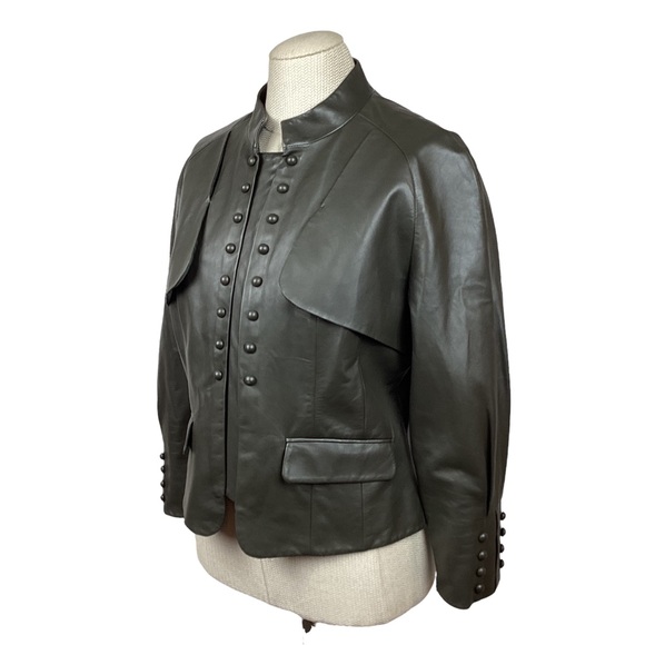 Per Se Leather Jacket Zip Up Dark Gray - Picture 4 of 14